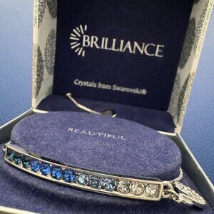 Brilliance Swarovski Crystals Bracelet – Blue Swan Charm